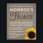 Sunflower and Burlap, Floristry Advertising Flyer<br><div class="desc">Sunflower and Burlap,  Floristry Advertising Flyer by The Business Card Store.</div>