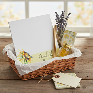 Sunflower and butterfly personalised notepad