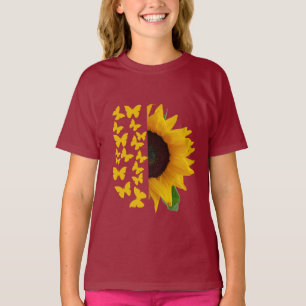 Sunflower and Butterfly Print Tee