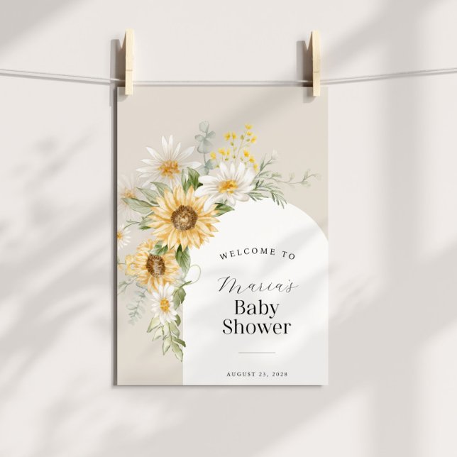 Sunflower and Daisy Baby Shower Welcome Poster (Creator Uploaded)