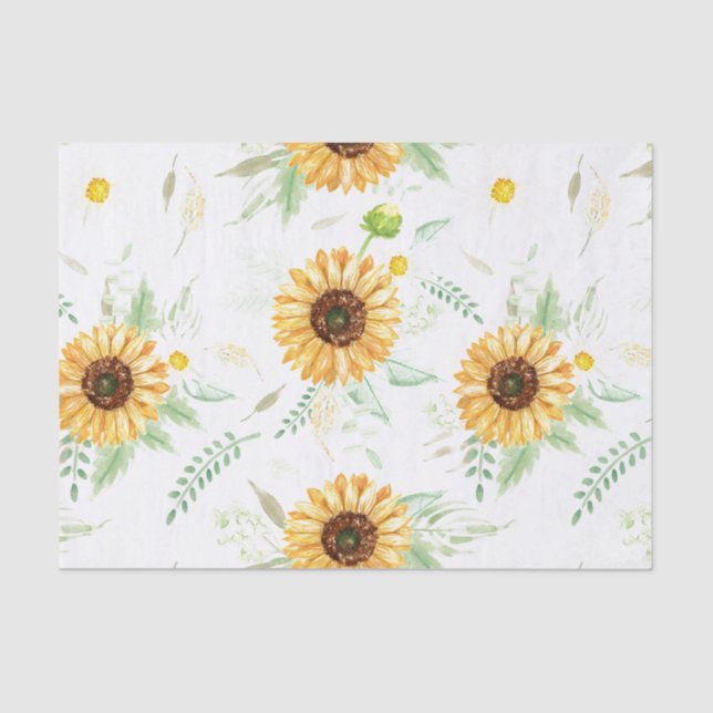 Sunflower and Daisy bouquets Tissue Paper (Front)