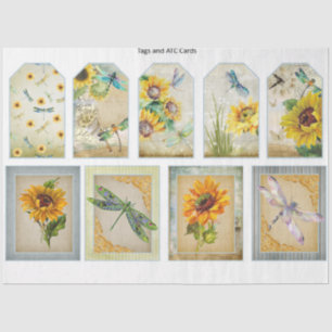 Sunflower and Dragonfly Series Design 11 Tissue Paper