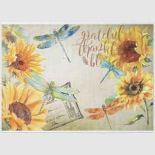 Sunflower and Dragonfly Series Design 4 Tissue Paper