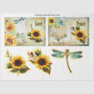 Sunflower and Dragonfly Series Design 8 Tissue Paper