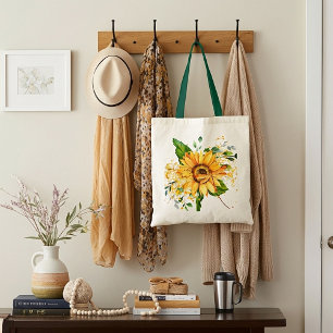 Sunflower and dragonfly splatter fall  tote bag