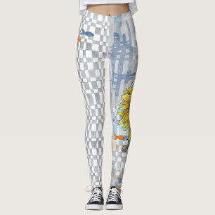 Sunflower and Dreams Checks Leggings