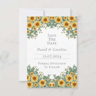 Sunflower and Eucalyptus Save the Date