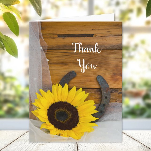 Sunflower and Horseshoe Country Western Thank You (Creator Uploaded)