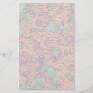 Sunflower and leaf camouflage pattern on stationery