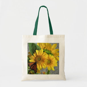 Sunflower and Monarch Butterfly Tote Bag