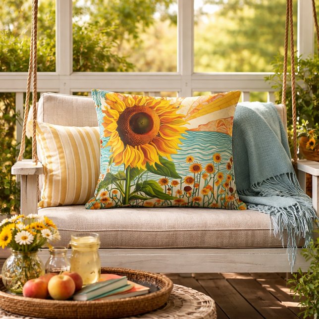 Sunflower and Quote Cushion (Creator Uploaded)