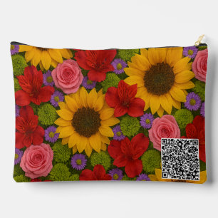 Sunflower and Rose Accessory Pouch