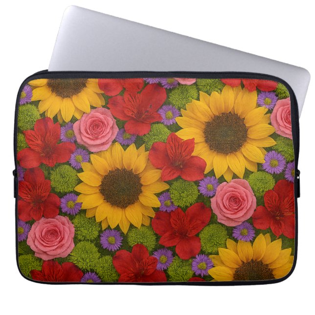 Sunflower and Roses Electronics Bag (Front)