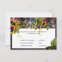 Sunflower and roses navy burgundy rustic wedding