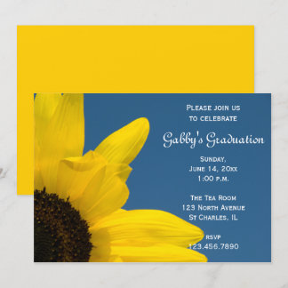 Sunflower and Sky Graduation Party Invitation
