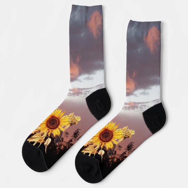 SUNFLOWER AND SUMMER SUNSET SOCKS (Left)