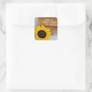 Sunflower and Veil Country Wedding Thank You Tag