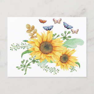 sunflower Announcement Postcard