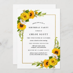 Sunflower Any Age Birthday Popular Invitation