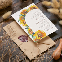 Sunflower Arch Botanical White Summer Fall Wedding