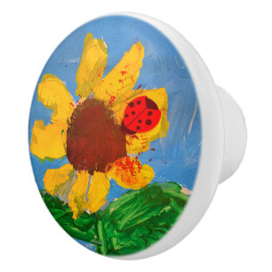 Sunflower "Art by Kids" Ceramic Knob