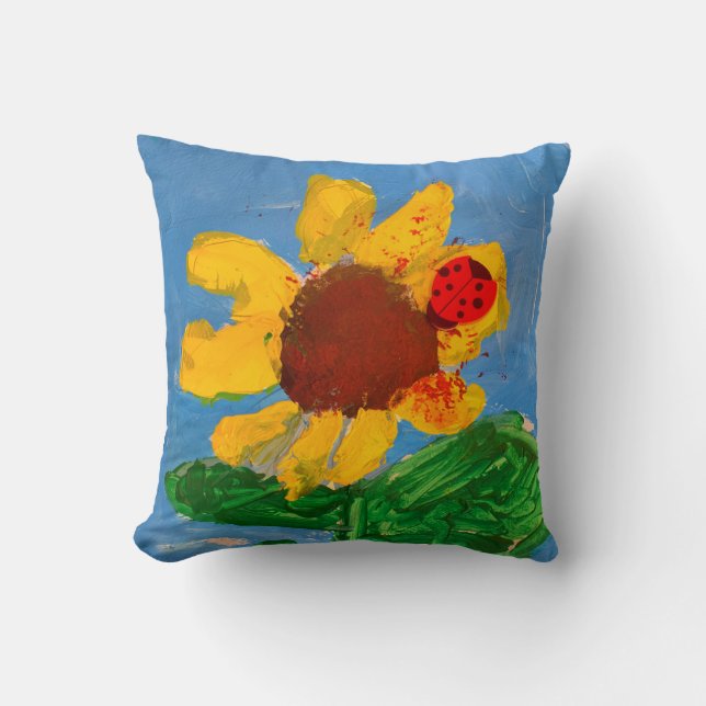 Sunflower "Art by Kids" Cushion (Front)