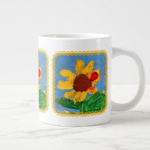 Sunflower "Art by Kids" Large Coffee Mug