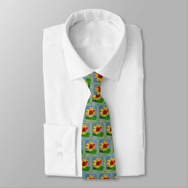 Sunflower "Art by Kids" Tie (Tied)