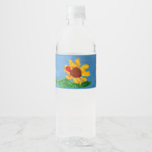 Sunflower "Art by Kids" Water Bottle Label