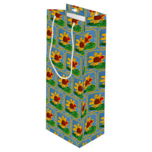 Sunflower "Art by Kids" Wine Gift Bag