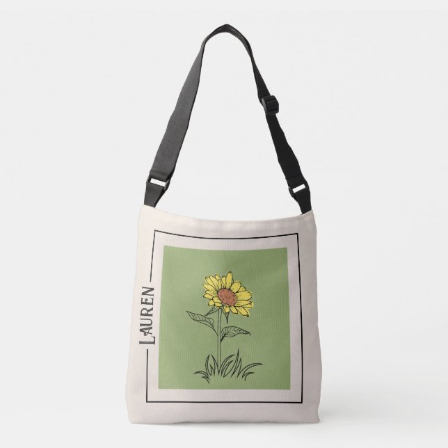 Sunflower Art - Crossbody Bag (Front)