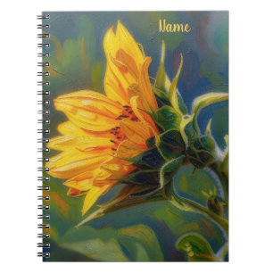 Sunflower Art Floral Notebook Journal Personalise