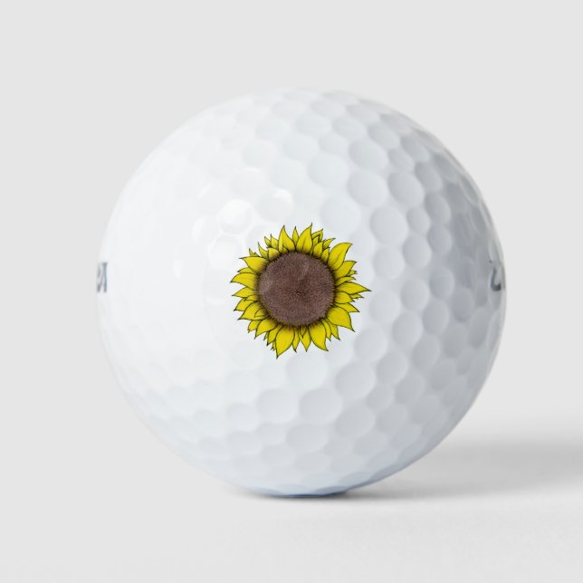 Sunflower Art Golf Balls (Front)
