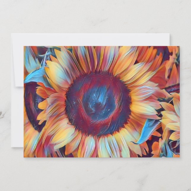 Sunflower Art Holiday Card (Front)