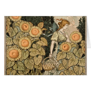 Sunflower Art Nouveau Garden Grasset Woman
