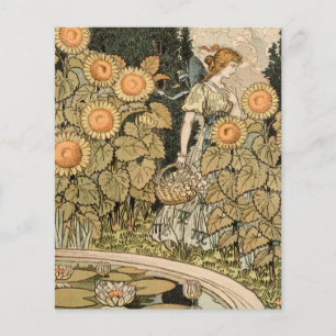 Sunflower Art Nouveau Garden Grasset Woman