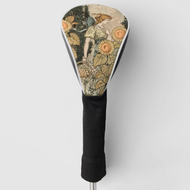 Sunflower Art Nouveau Garden Grasset Woman Golf Head Cover (Front)