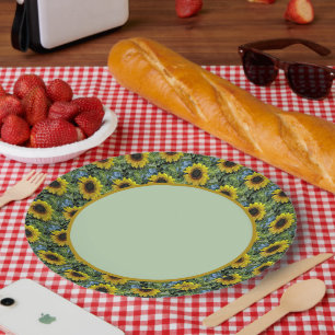 Sunflower Art Paper Plate