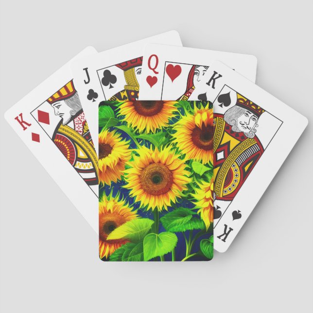 Sunflower Art Playing Cards (Back)