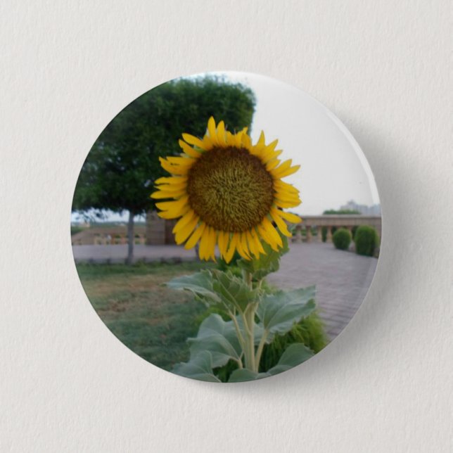 Sunflower Art Print 6 Cm Round Badge (Front)