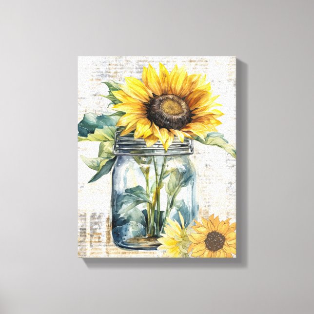 Sunflower art - wrapped canvas (Front)