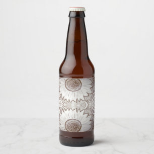sunflower at home beer bottle label