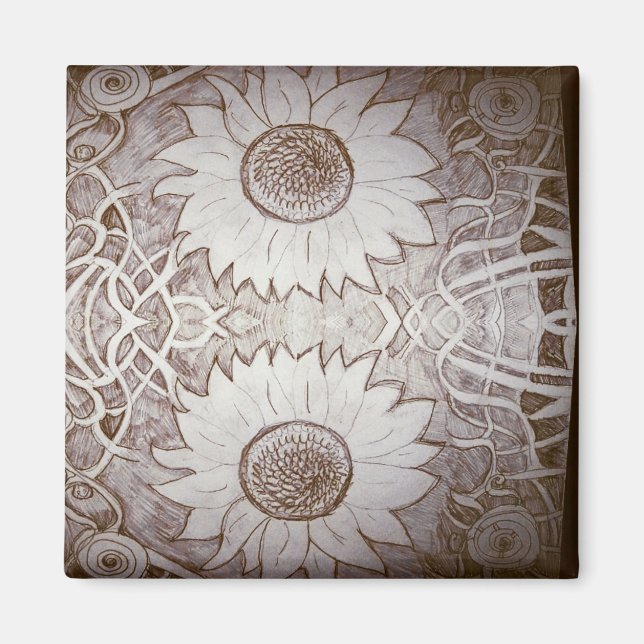 sunflower at home magnet (Front)