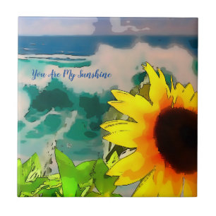Sunflower at the Beach you are my sunshine Tile
