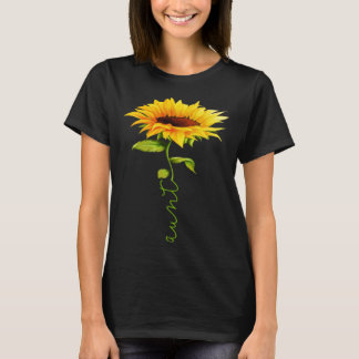 Sunflower Aunt Mother's Day Floral Funny Matching T-Shirt