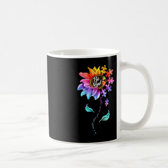 Sunflower Autism Awareness Be Kind Puzzle Mum Supp Coffee Mug (Right)