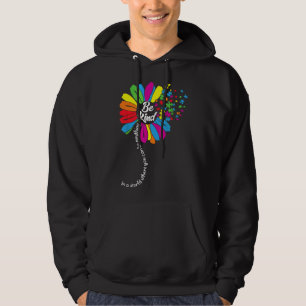 Sunflower Autism Awareness Be Kind Puzzle Mum Supp Hoodie