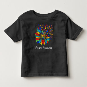 Sunflower Autism Awareness Day Love Puzzle Ribbon Toddler T-Shirt