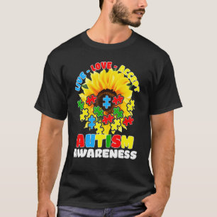 Sunflower Autism Awareness Live Love Accept Autist T-Shirt