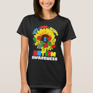 Sunflower Autism Awareness Live Love Accept Autist T-Shirt